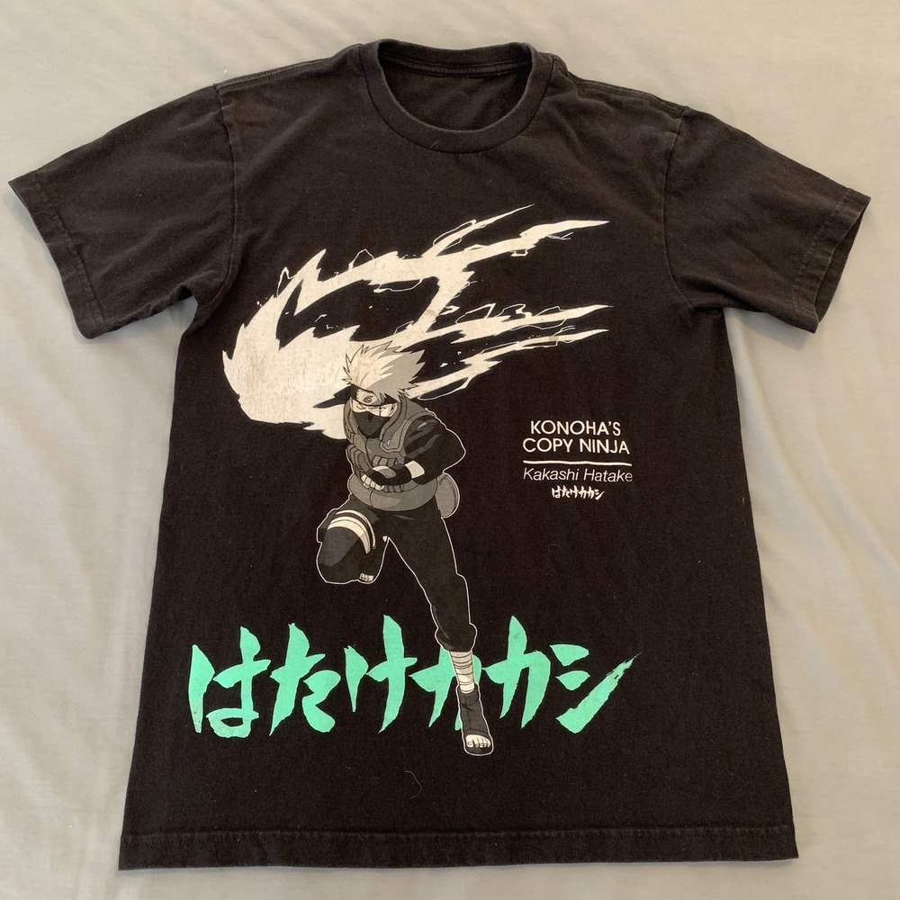 Naruto Kakashi Hatake Shirt Mens Medium Konoha Copy Ninja‎ Anime Graphic Tee